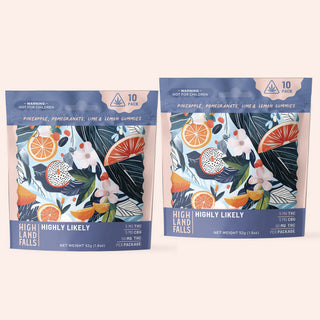 Two 10-count 5mg gummy pouches: Double Highly Likely