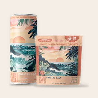 Sip + Chew Matched Set: a Coastal Calm can with a Coastal Calm Gummies pouch